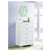 Felicity 5-drawer Chest Glossy White 203505