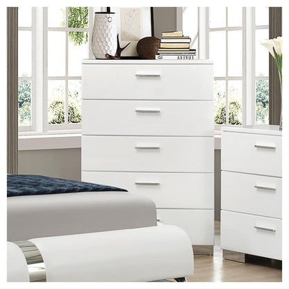 Felicity 5-drawer Chest Glossy White 203505