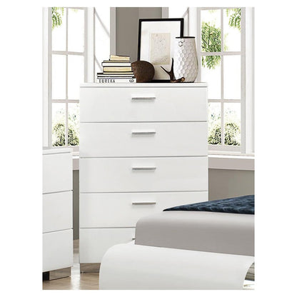 Felicity 5-drawer Chest Glossy White 203505