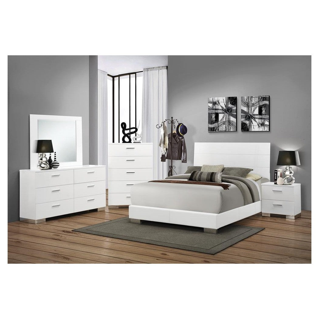 Felicity 5-drawer Chest Glossy White 203505