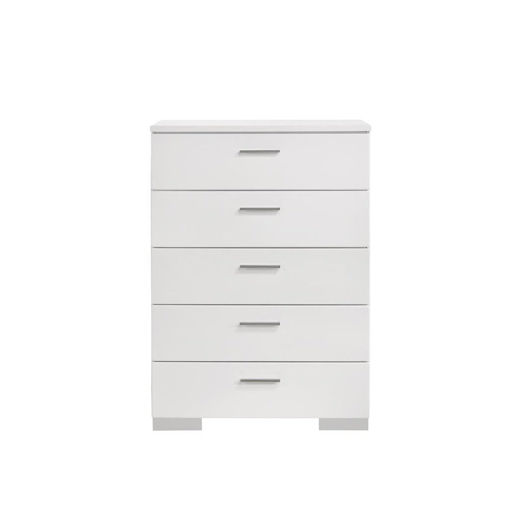 Felicity 5-drawer Chest Glossy White 203505