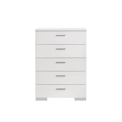 Felicity 5-drawer Chest Glossy White 203505