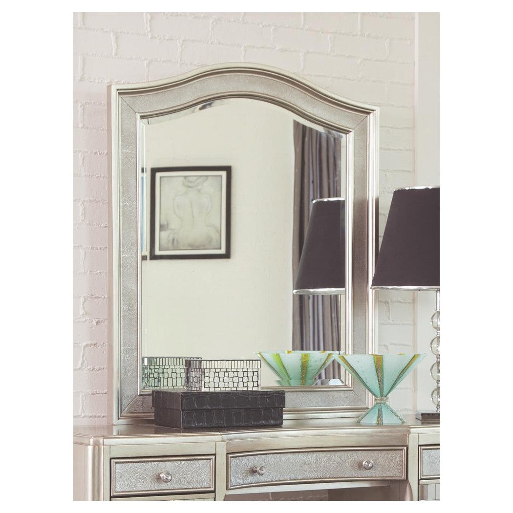 Bling Game Arched Top Vanity Mirror Metallic Platinum 204188