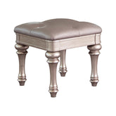 Bling Game Upholstered Vanity Stool Metallic Platinum 204189