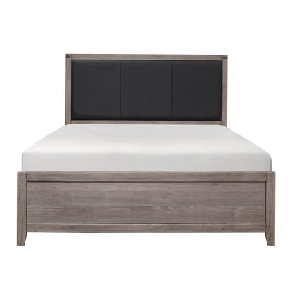 (2) QUEEN BED, MELAMINE, BRW GRY/BLK 2042-1*
