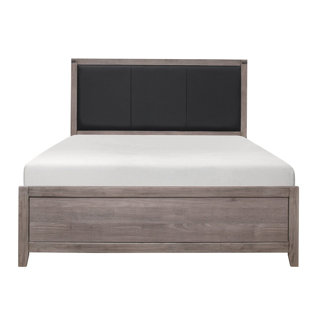 (2) FULL BED, MELAMINE, BRW GRY/BLK 2042F-1*