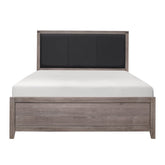 (2) FULL BED, MELAMINE, BRW GRY/BLK 2042F-1*