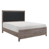 (2) FULL BED, MELAMINE, BRW GRY/BLK 2042F-1*