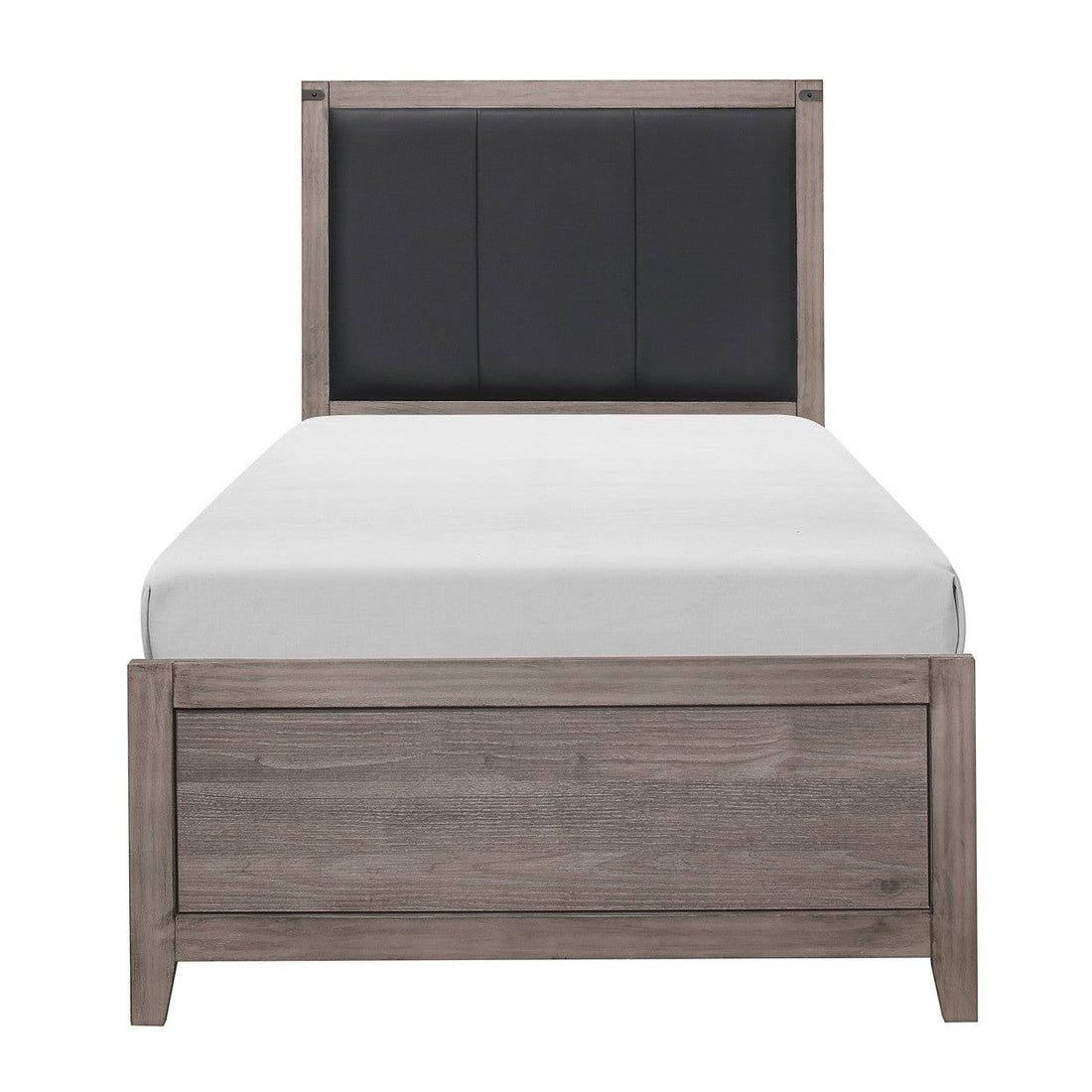 (2) TWIN BED, MELAMINE, BRW GRY/BLK 2042T-1*