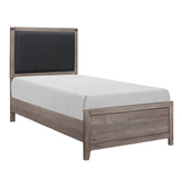 (2) TWIN BED, MELAMINE, BRW GRY/BLK 2042T-1*