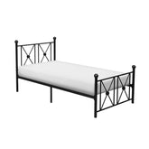 TWIN METAL PLFM BED, BLK X 2047TBK-1