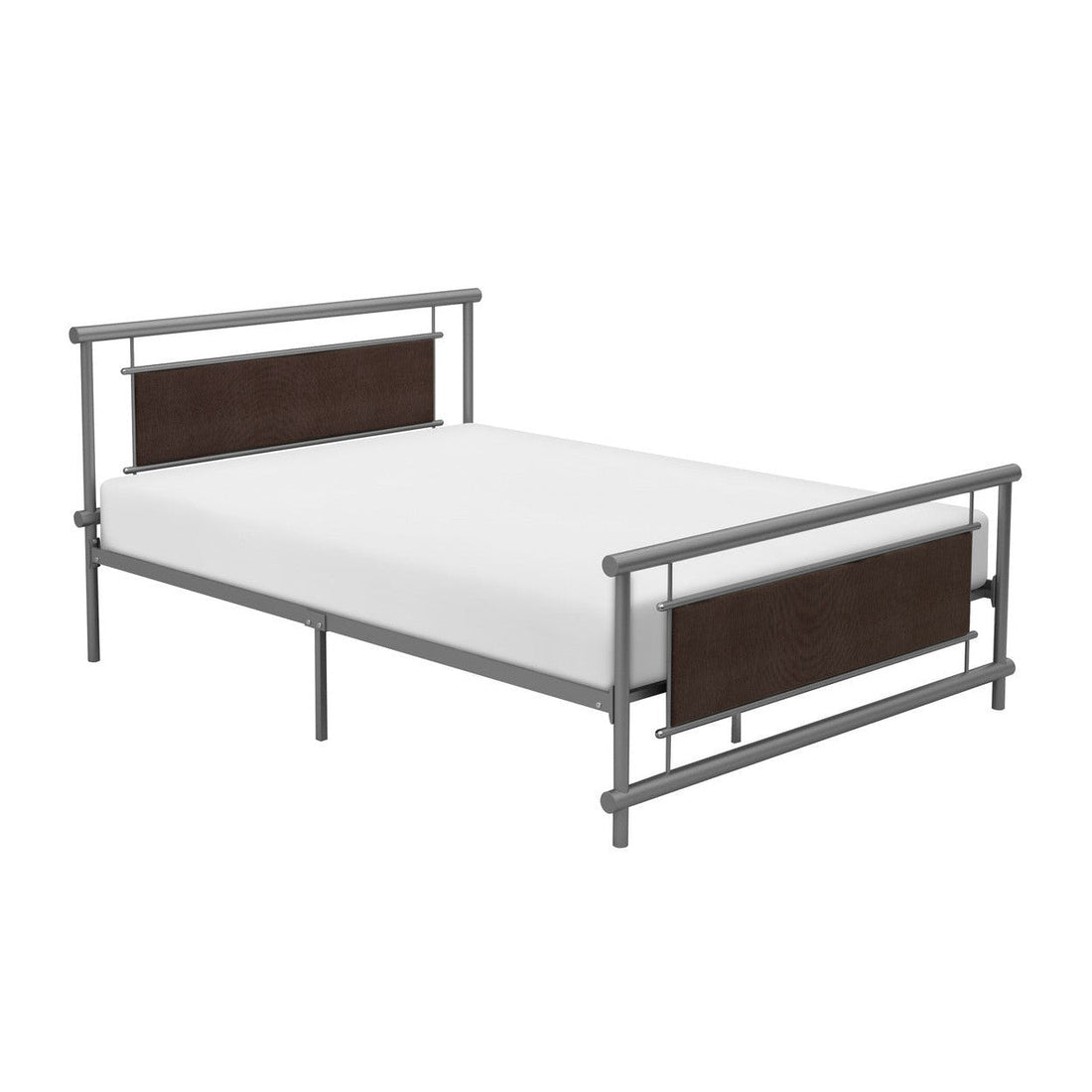 FULL METAL PLFM BED, SILVER 2049F-1