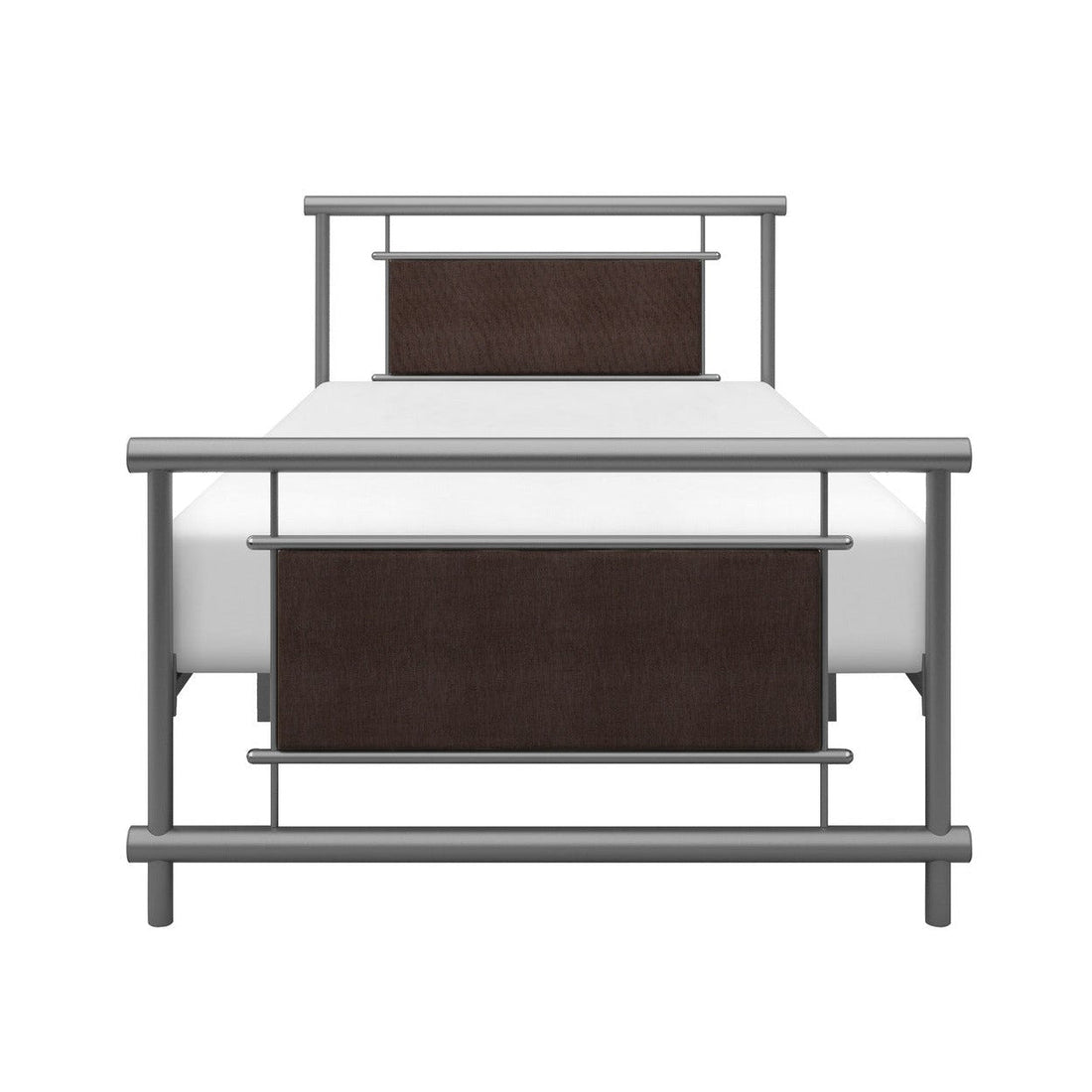 TWIN METAL PLFM BED, SILVER 2049T-1