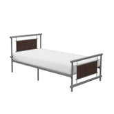 TWIN METAL PLFM BED, SILVER 2049T-1