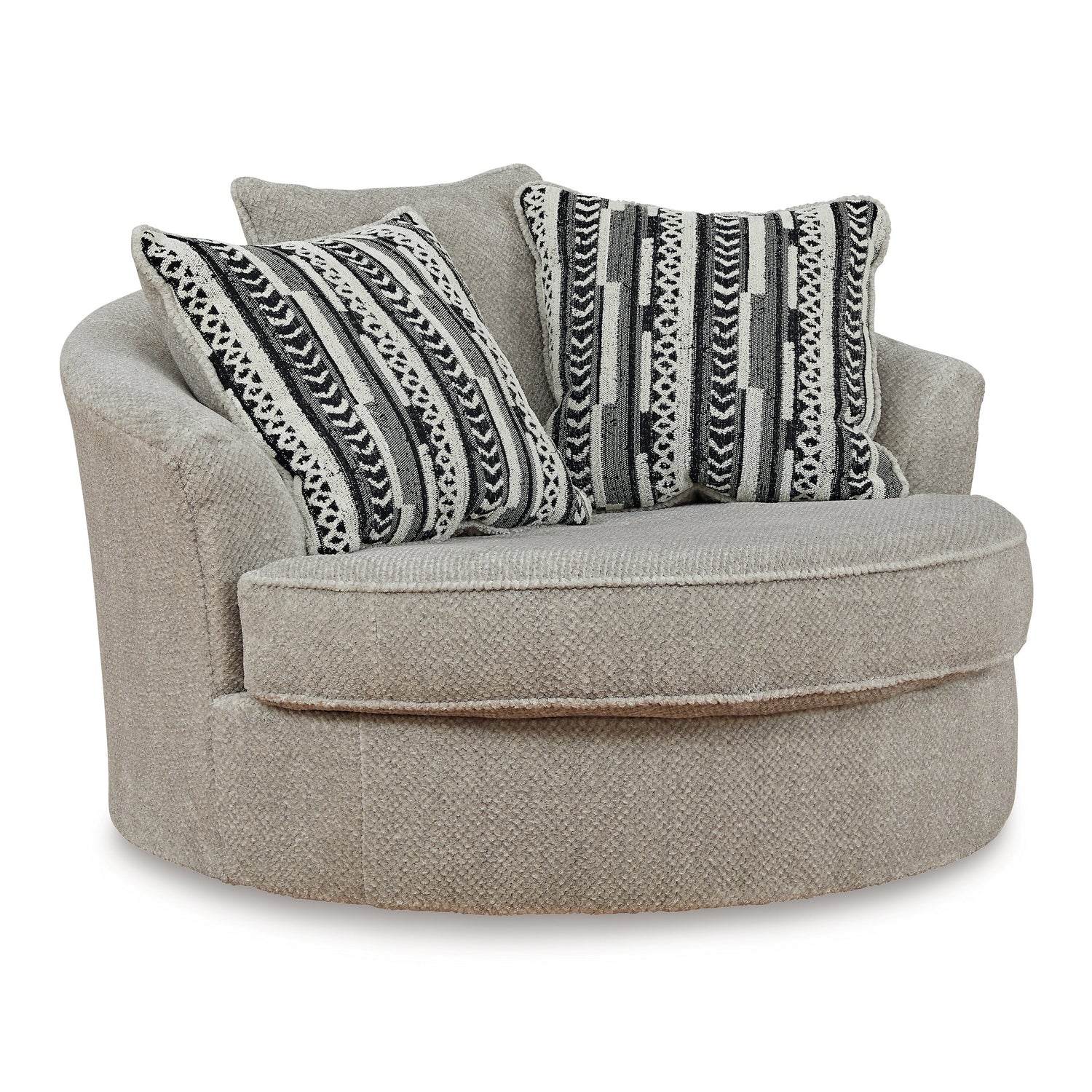 Grey Fabric Big Pillow Accent Chair