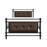 TWIN METAL PLFM BED, UPHL HB/FB 2050T-1