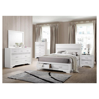 Miranda Eastern King 2-drawer Storage Bed White 205111KE