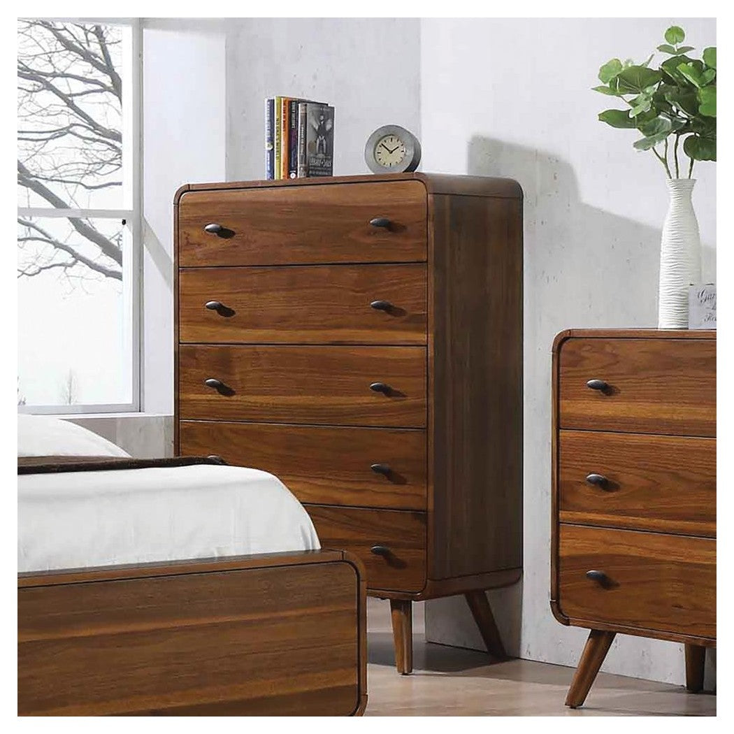 Robyn 5-drawer Chest Dark Walnut 205135