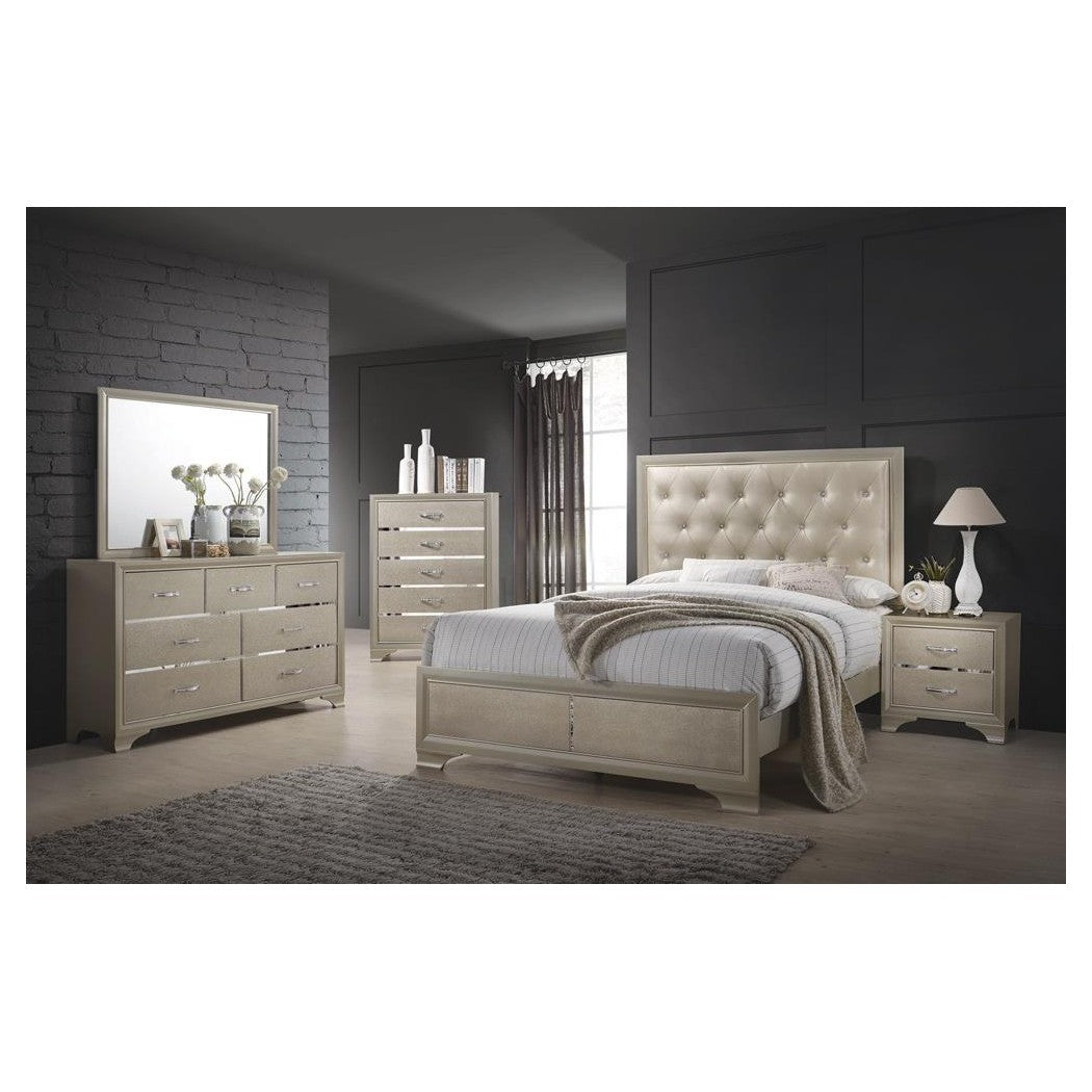 Beaumont Upholstered Queen Bed Champagne 205291Q