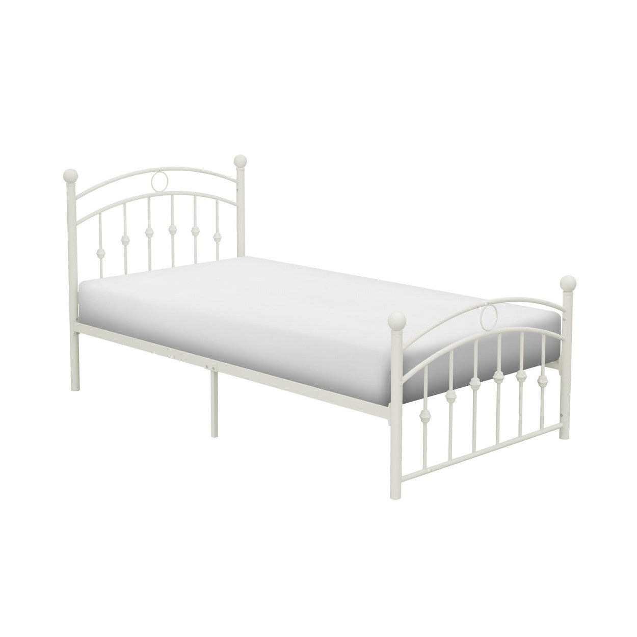 TWIN METAL PLFM BED, WHITE 2052TW-1