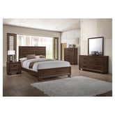 Brandon Eastern King Panel Bed Medium Warm Brown 205321KE