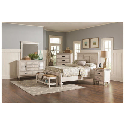 Franco Eastern King Panel Bed Antique White 205331KE