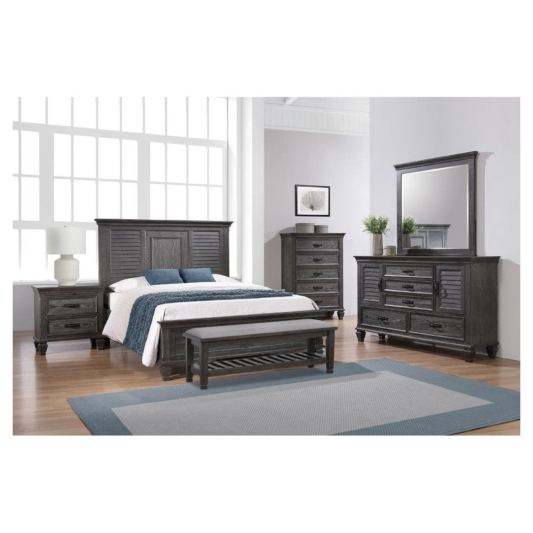 Franco Upholstered Bench with Slatted Shelf Weathered Sage 205737
