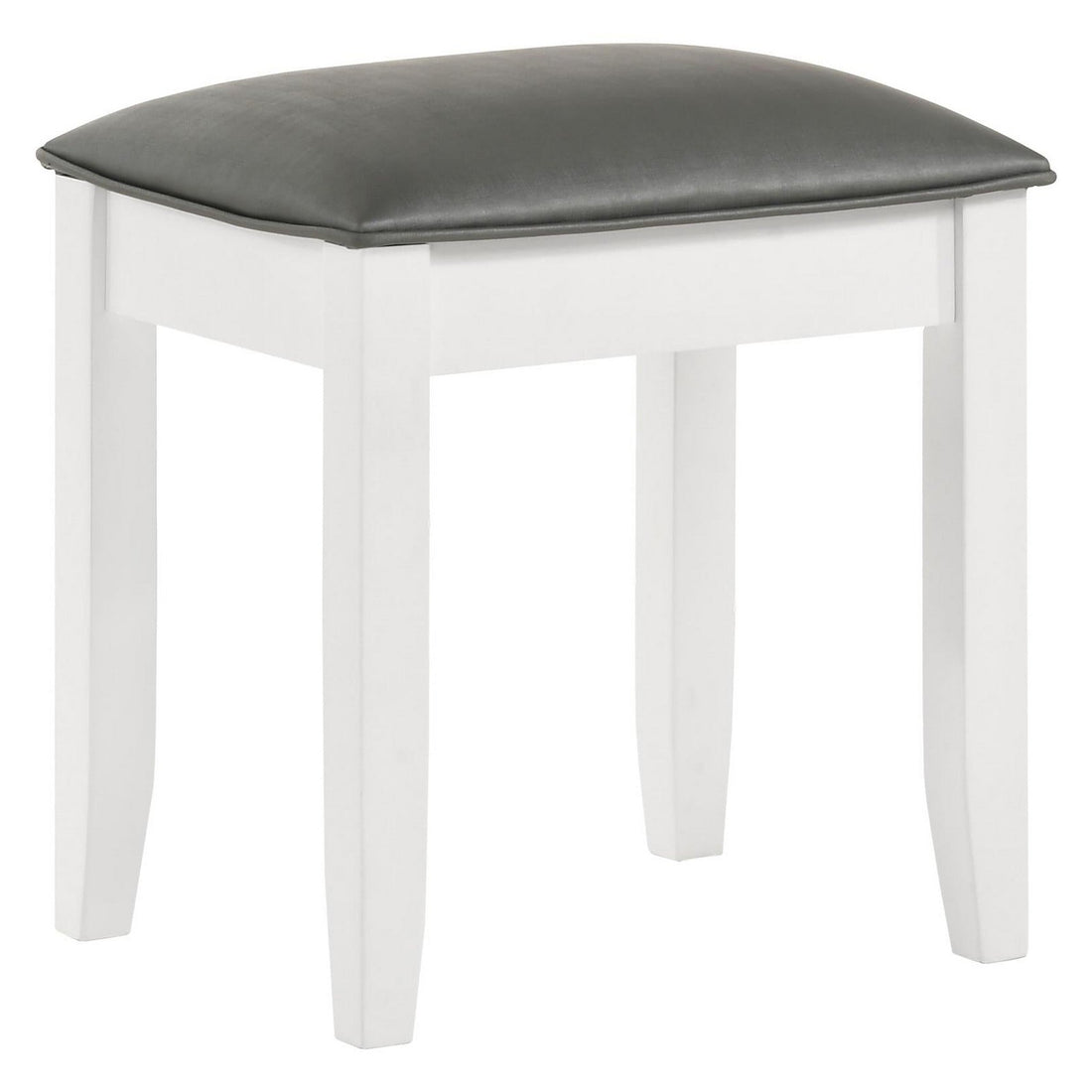 Barzini Upholstered Vanity Stool Metallic and White 205897STL