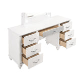 Barzini 7-drawer Vanity Desk with Lighted Mirror White 205897