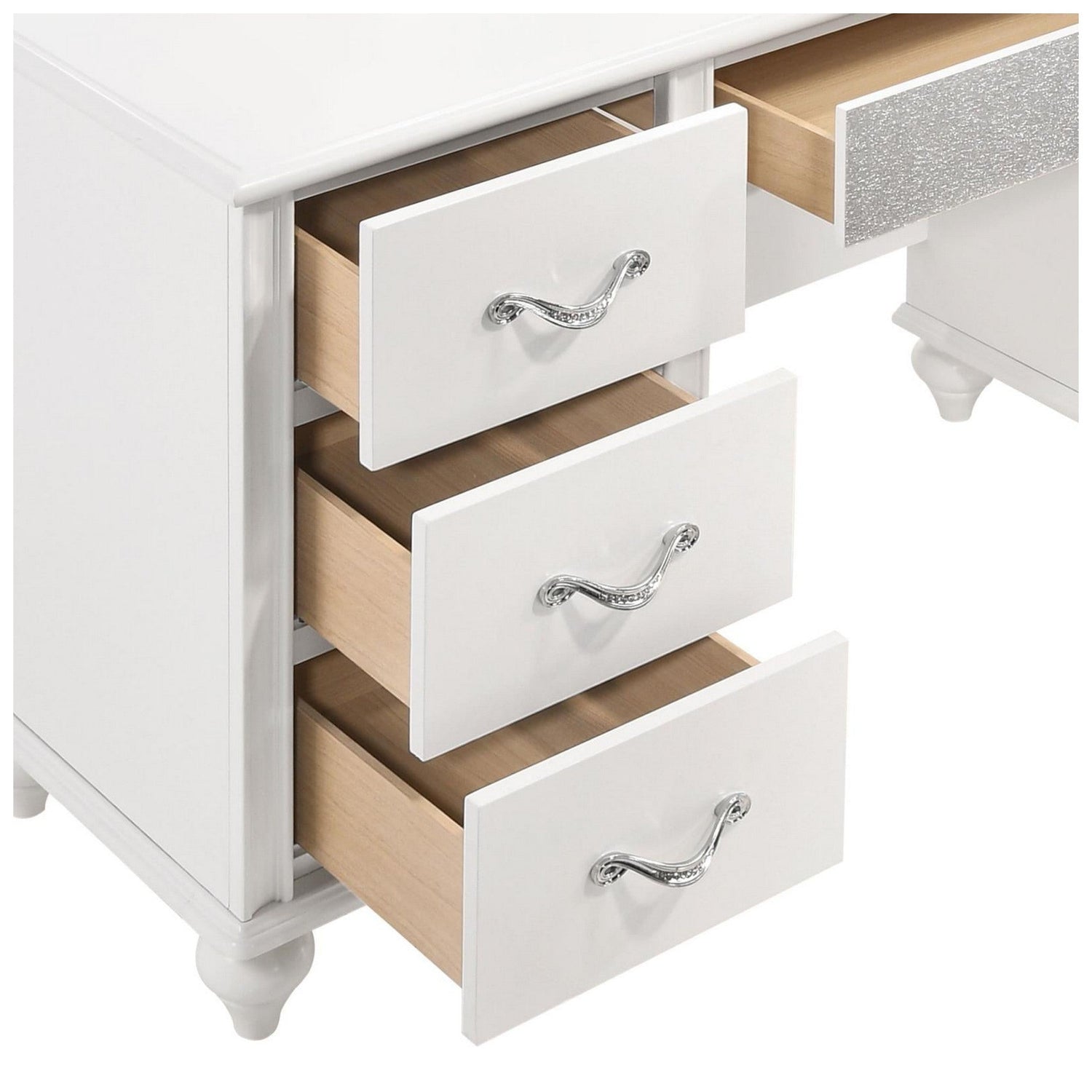 Barzini 7-drawer Vanity Desk with Lighted Mirror White 205897