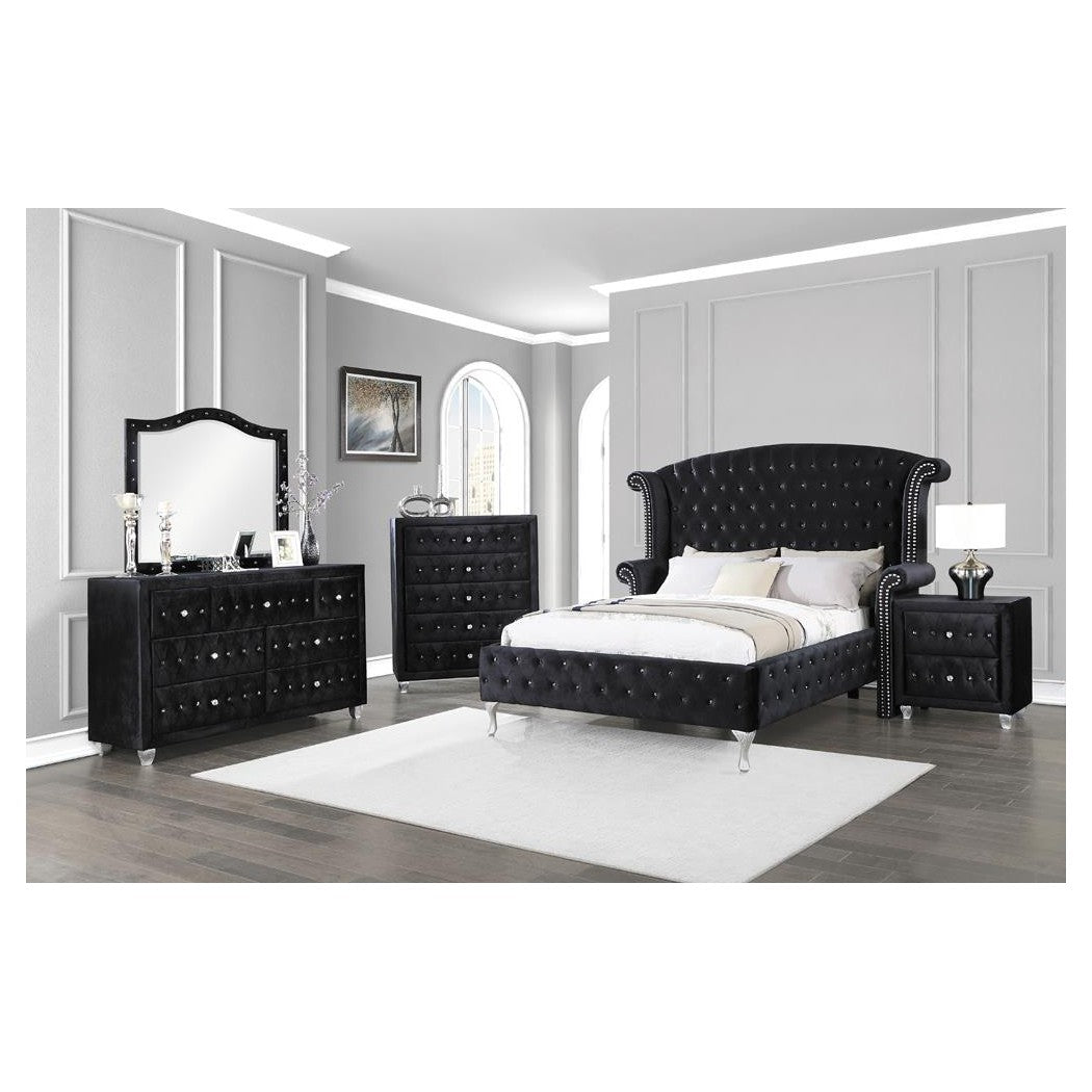 Deanna 4-piece Eastern King Bedroom Set Black 206101KE-S4