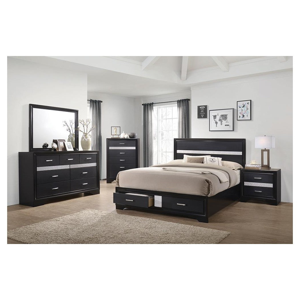 Miranda Queen 2-drawer Storage Bed Black 206361Q