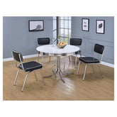 Retro Open Back Side Chairs Black and Chrome (Set of 2) 2066