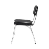 Retro Open Back Side Chairs Black and Chrome (Set of 2) 2066
