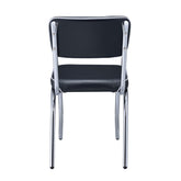 Retro Open Back Side Chairs Black and Chrome (Set of 2) 2066