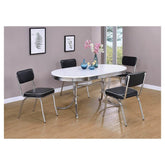 Retro Open Back Side Chairs Black and Chrome (Set of 2) 2066