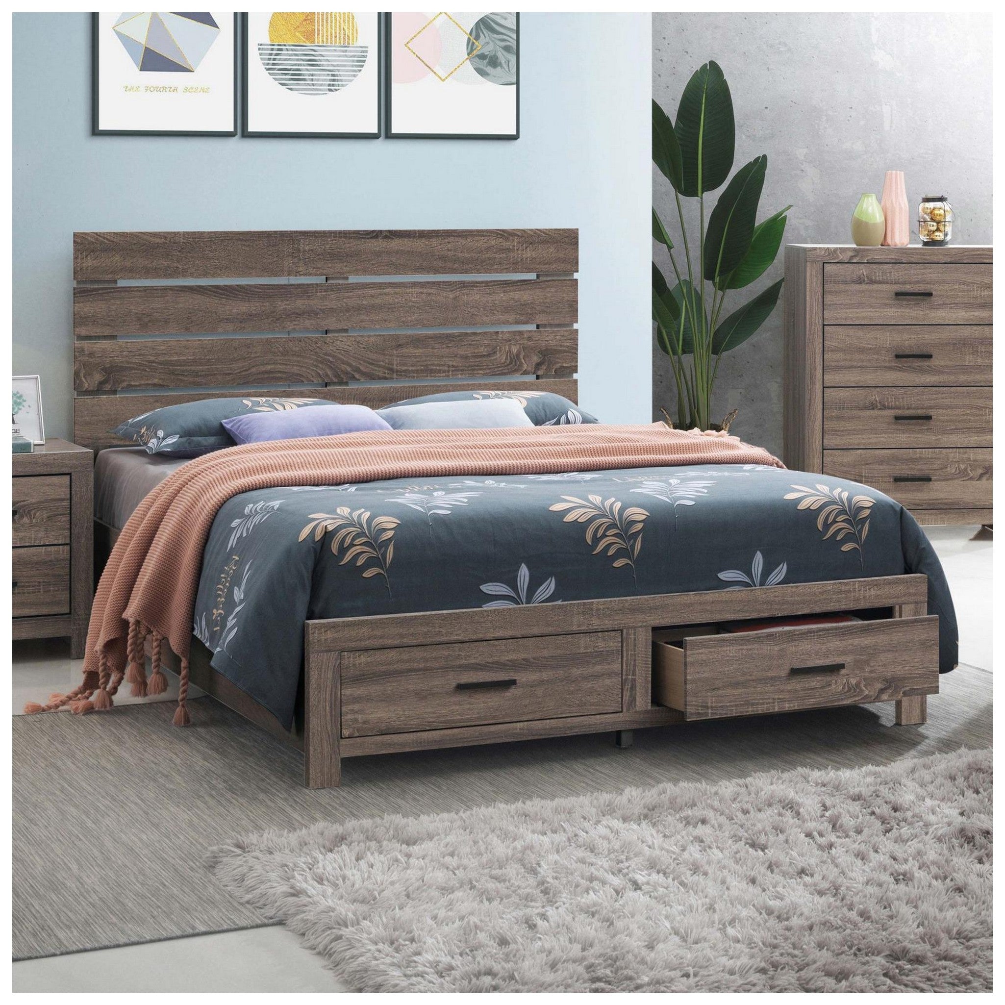 Brantford Eastern King Storage Bed Barrel Oak 207040KE