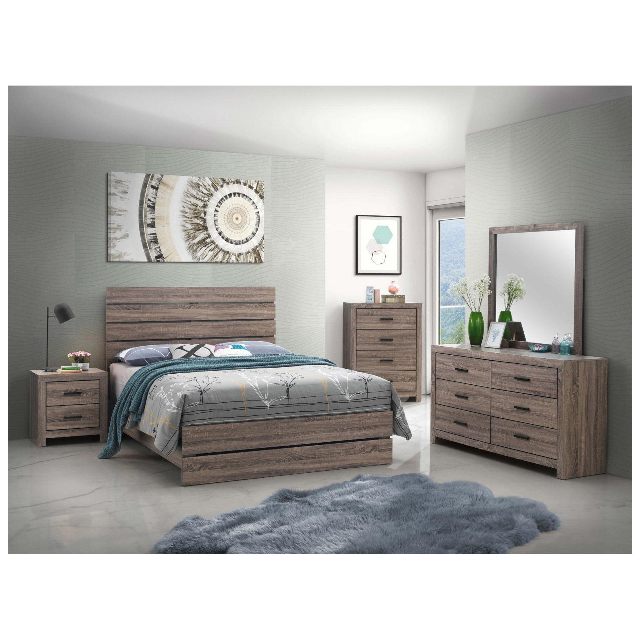 Brantford Eastern King Panel Bed Barrel Oak 207041KE