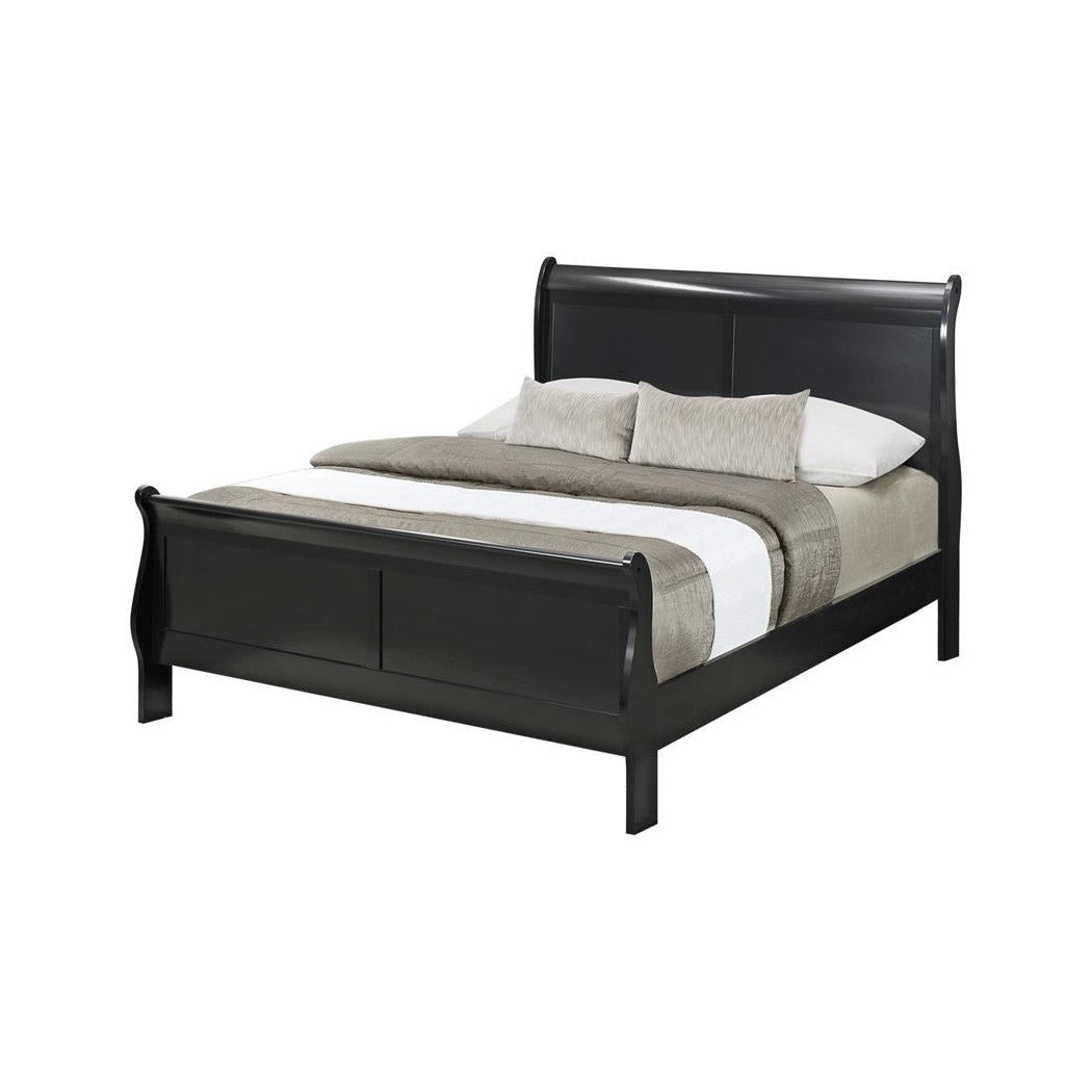 Coaster Louis Philippe Queen Panel Sleigh Bed Black