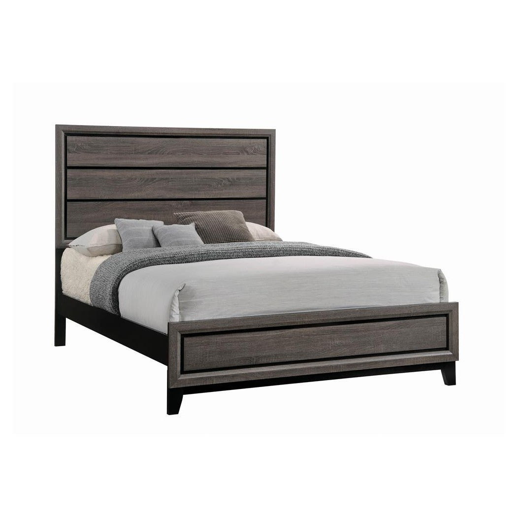 Watson Queen Bed Grey Oak and Black 212421Q