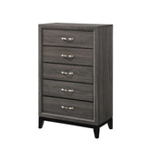 Watson 5-drawer Chest Grey Oak and Black 212425