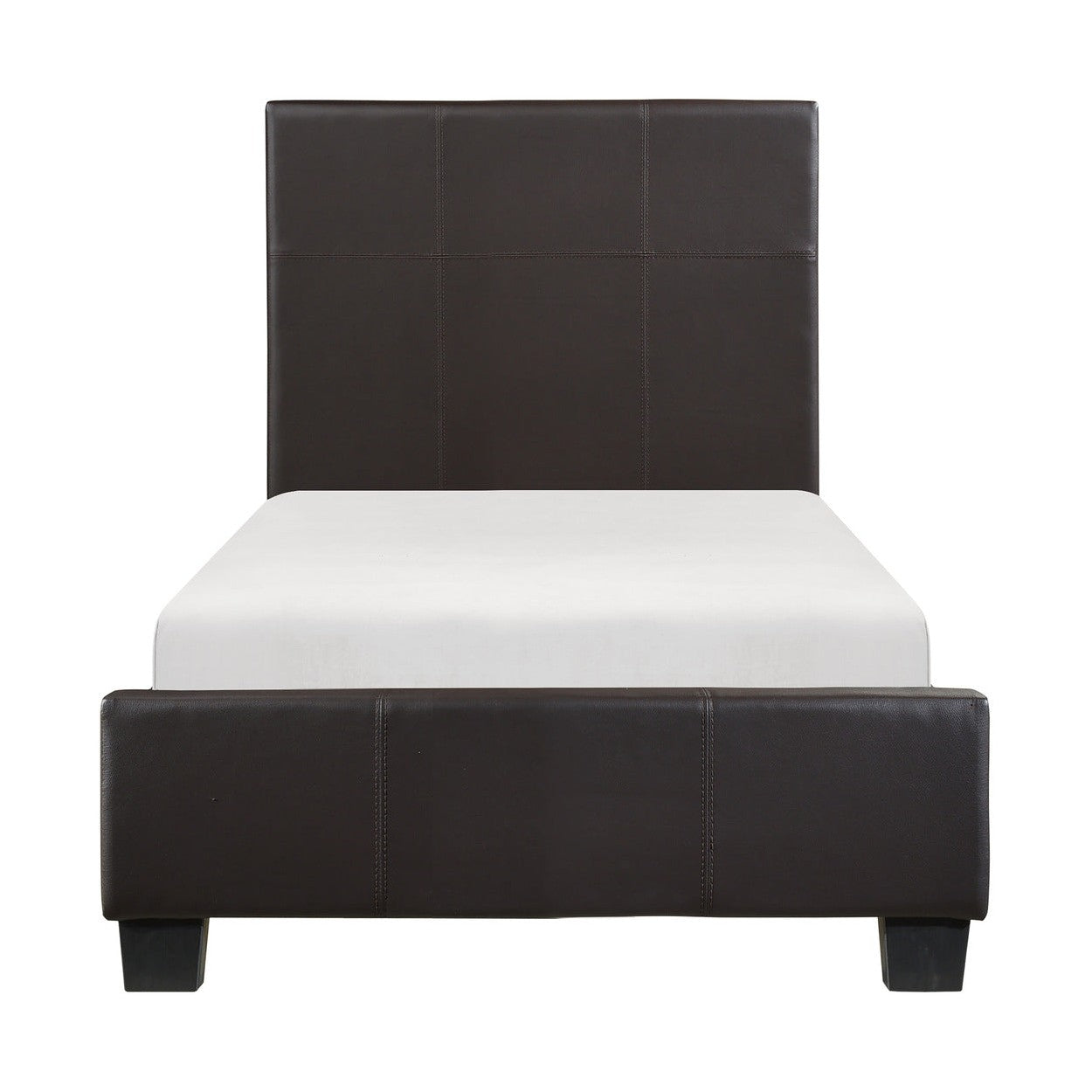 (2)TWIN UPH PLFM BED, DARK BROWN 2220TDBR-1*
