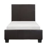 (2)TWIN UPH PLFM BED, DARK BROWN 2220TDBR-1*