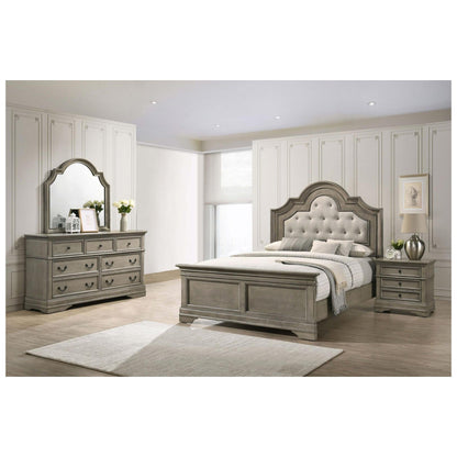 Manchester Bedroom Set with Upholstered Arched Headboard Wheat 222891Q-S4