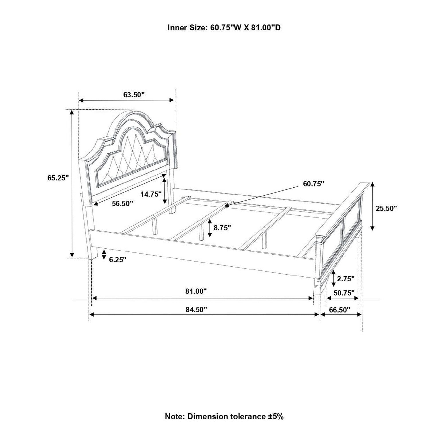 Manchester Bedroom Set with Upholstered Arched Headboard Wheat 222891Q-S4