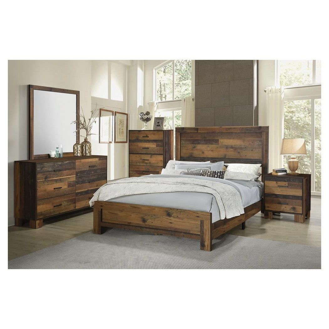 Sidney Eastern King Panel Bed Rustic Pine 223141KE