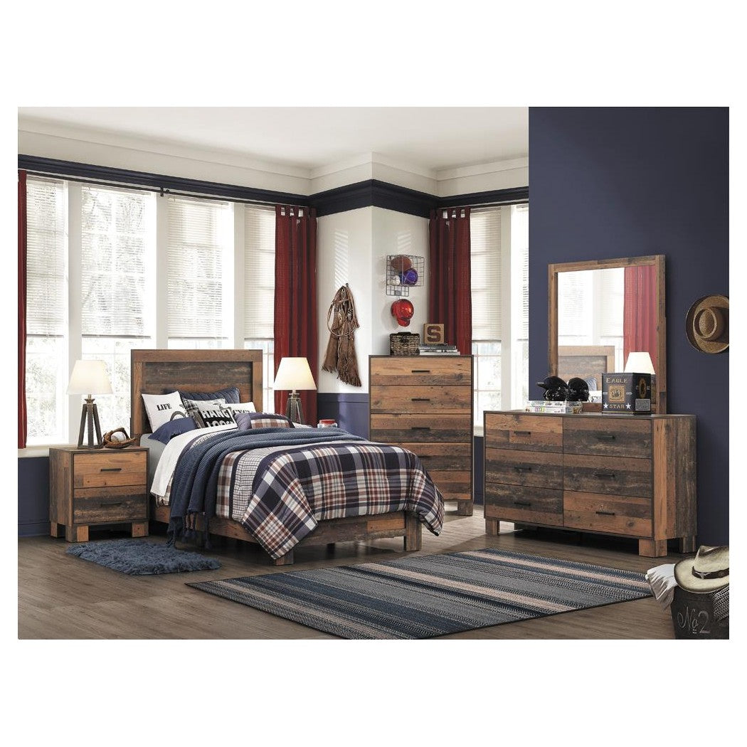 Sidney 5-piece Twin Panel Bedroom Set Rustic Pine 223141T-S5