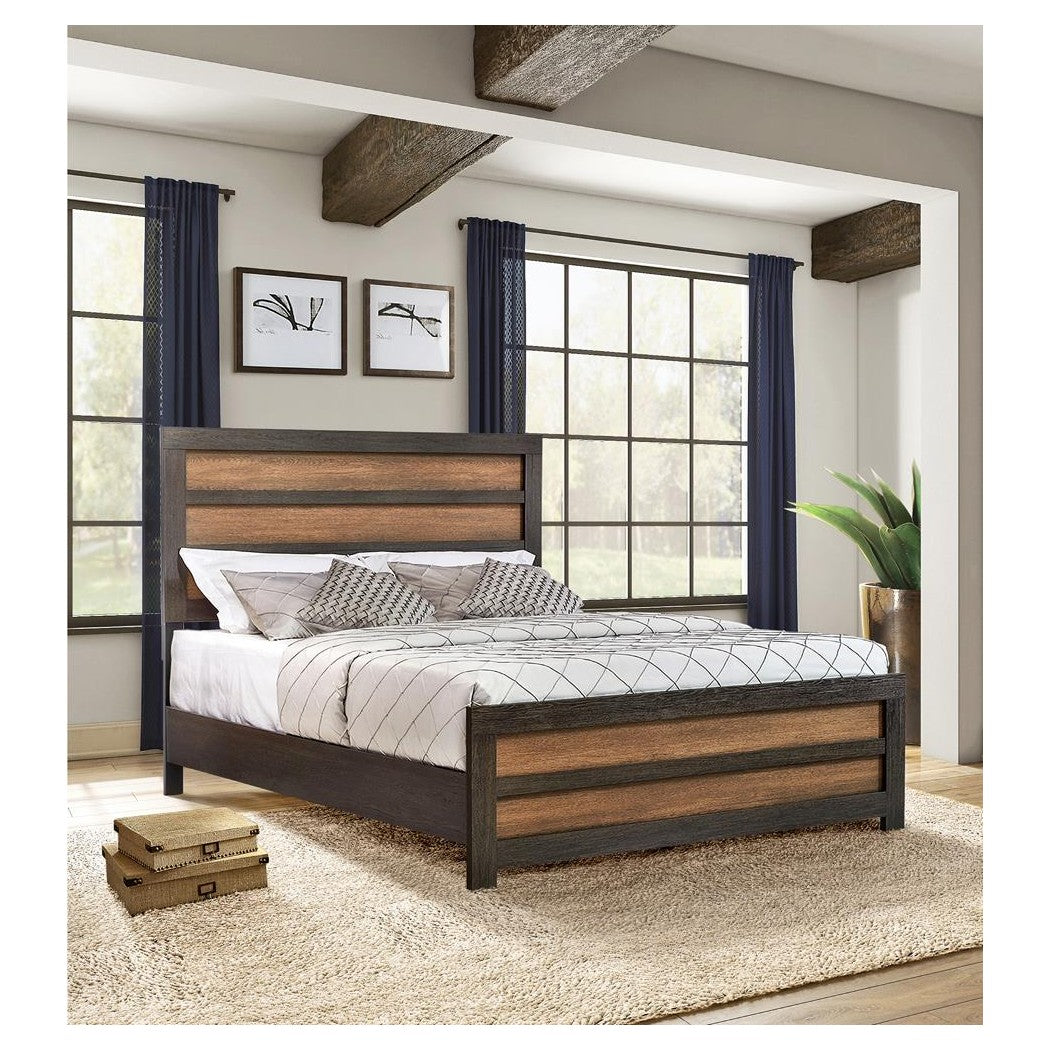 Dewcrest Eastern King Panel Bed Caramel and Licorice 223451KE