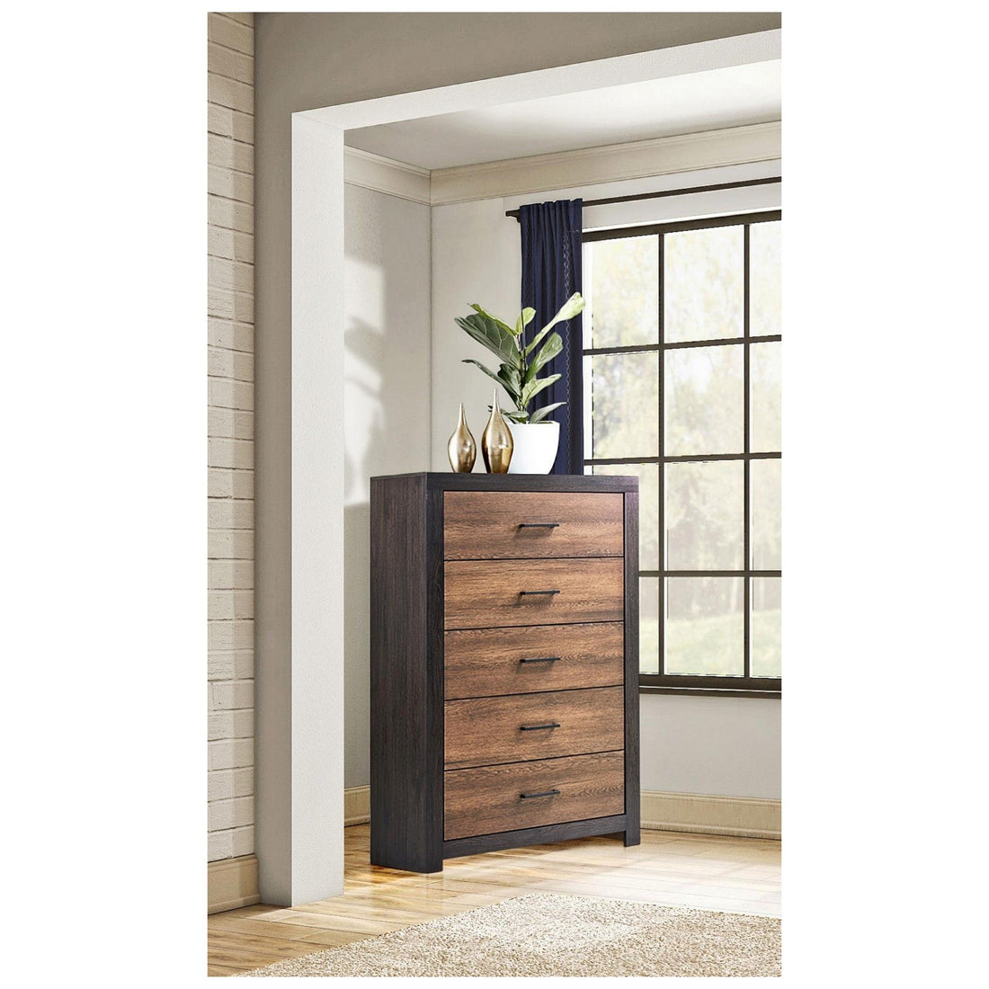 Dewcrest 5-drawer Chest Caramel and Licorice 223455