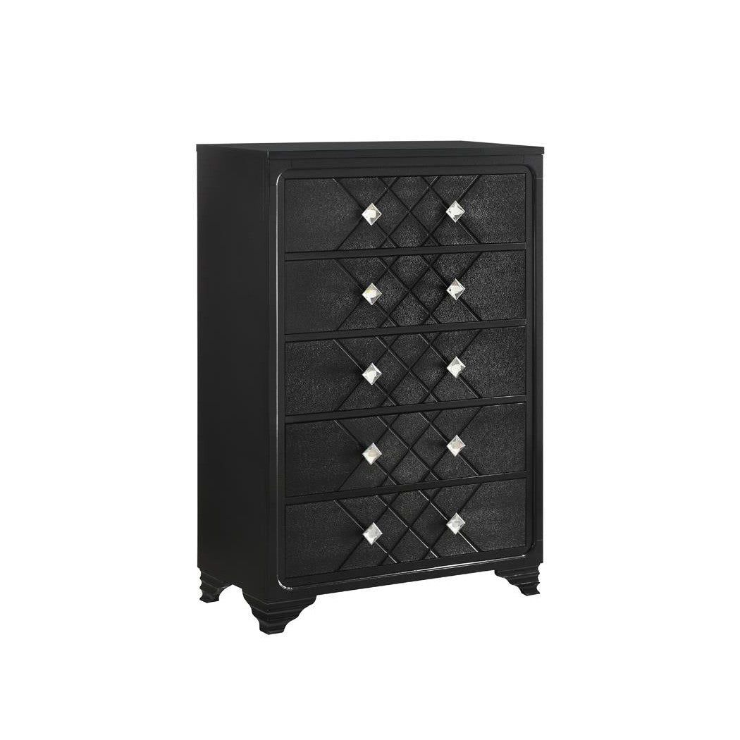 Penelope 5-drawer Chest Black 223575
